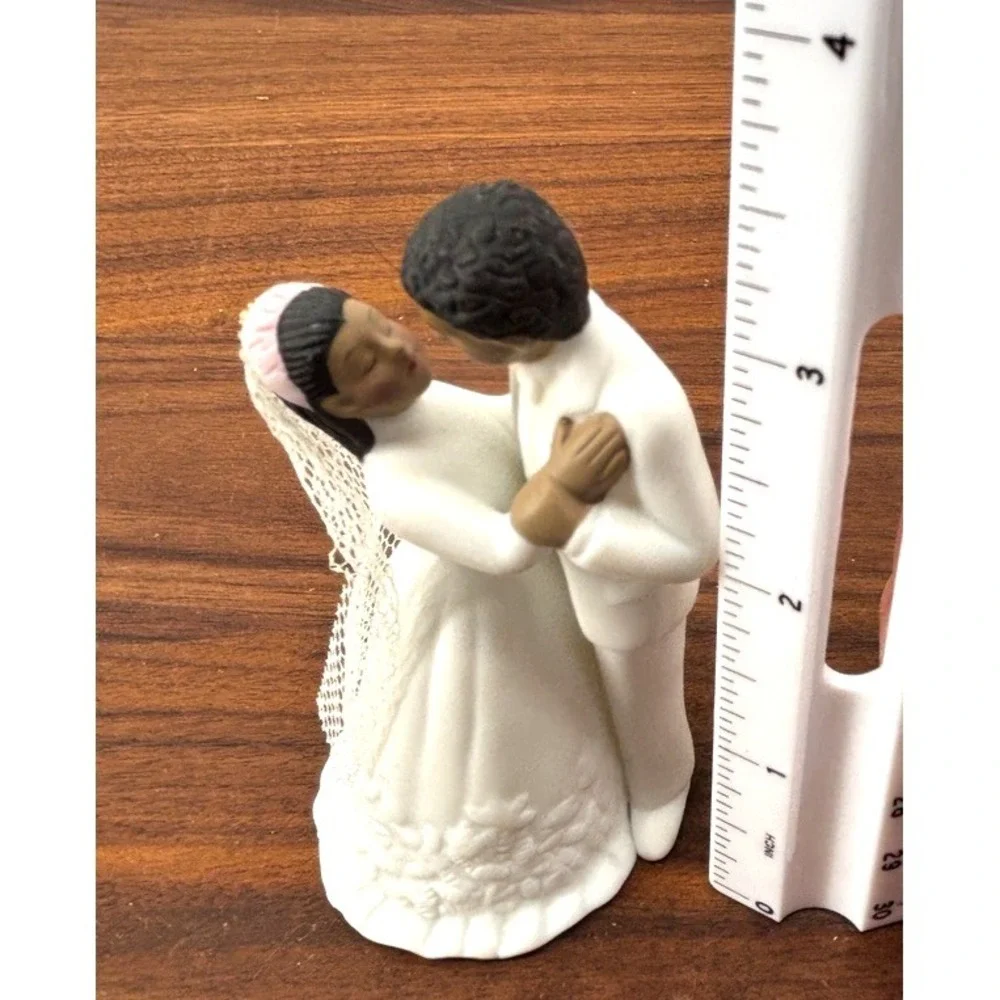 Lefton Bride Groom Wedding Cake Topper Figurine African American Couple Vtg 1988